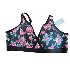 Cacique Black Floral Women's Bra NEW Size 42C